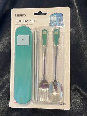 BMO Portable Utensils Travel Camping Cutlery Set Spoon Chopsticks with case